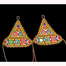 SNERA Bright Geometric Embroidery Hand Harness with Mirror Details For Navratri 