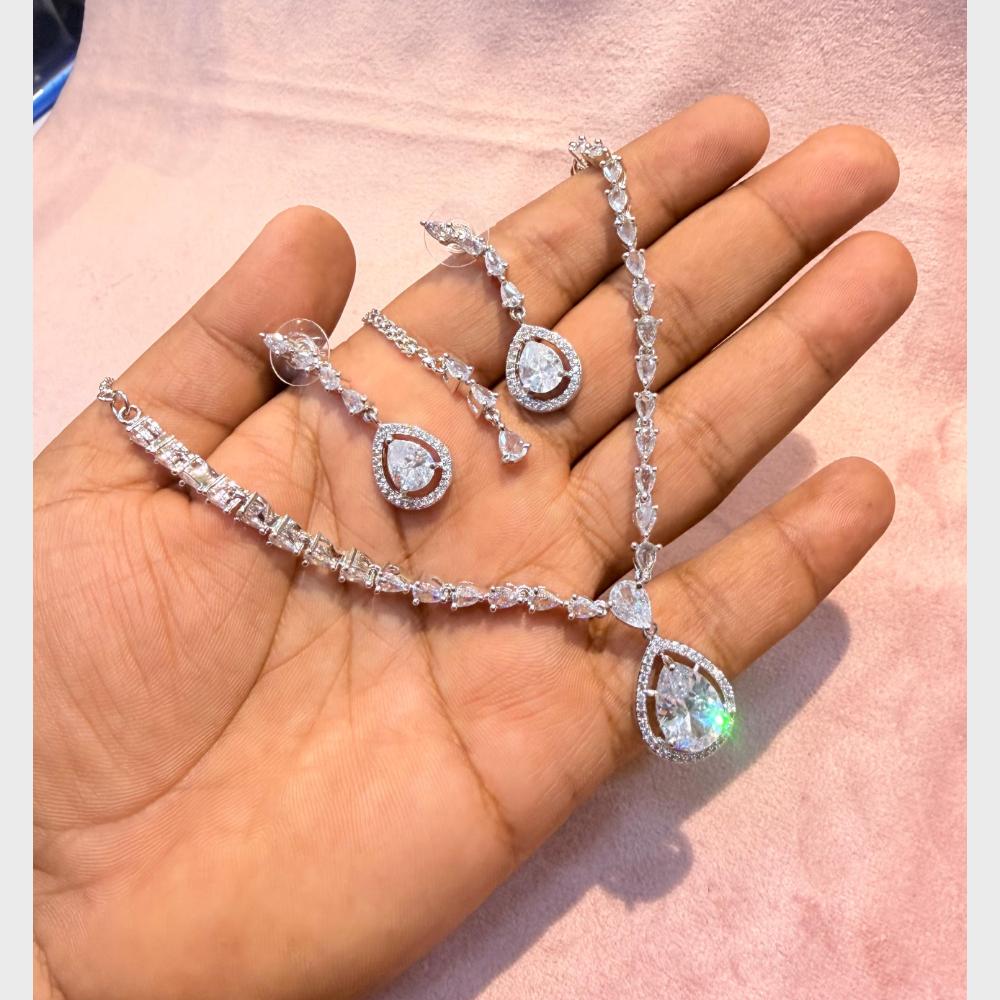 SNERA Graceful American Diamond Necklace Set