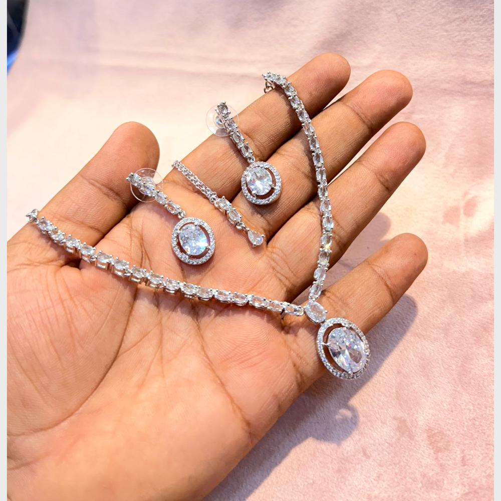 SNERA Graceful American Diamond Necklace Set