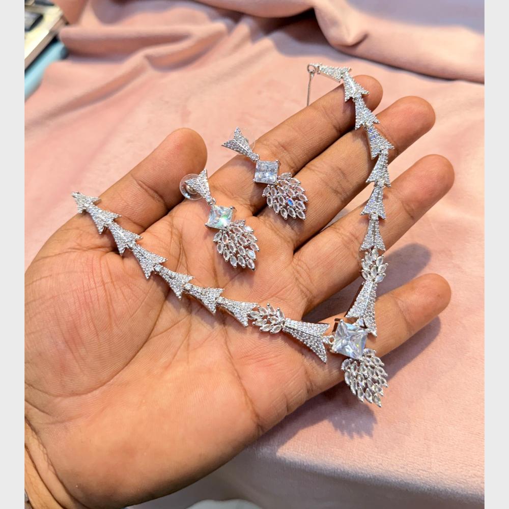 SNERA Graceful American Diamond Necklace Set