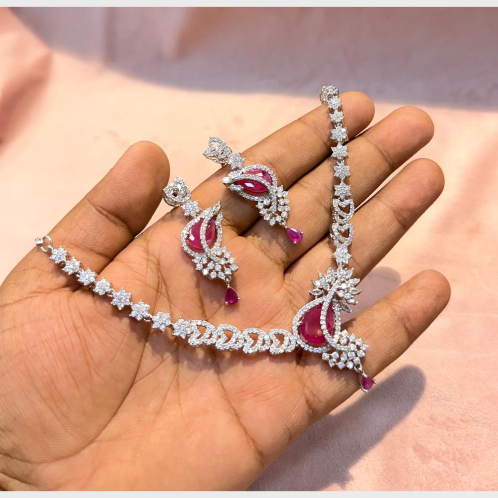 SNERA Graceful American Diamond Necklace Set