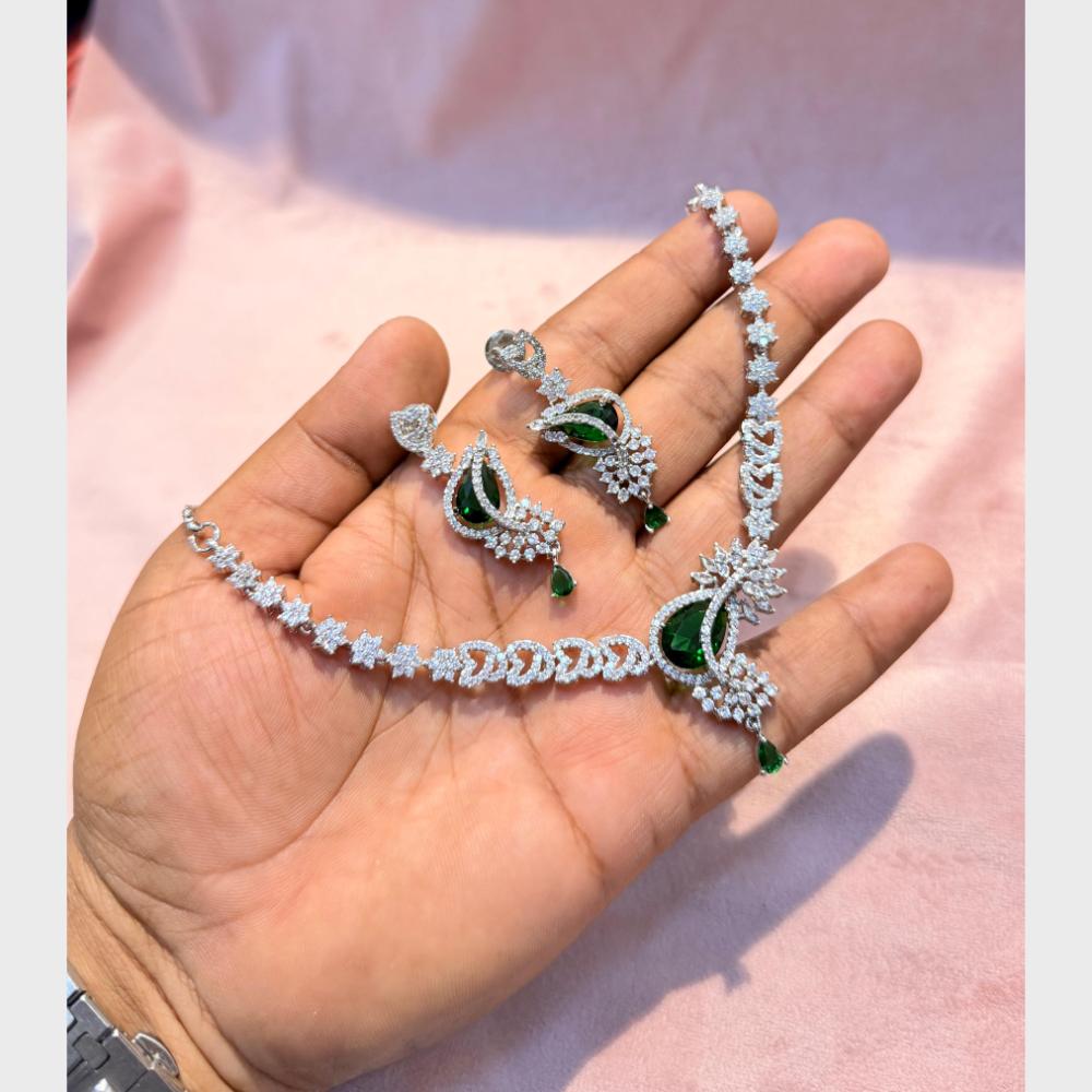 SNERA Graceful American Diamond Necklace Set