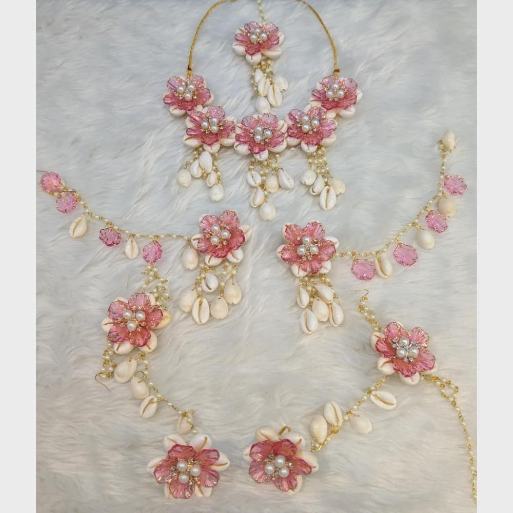 SNERA Elegant Floral Jewellery With Shell Combo Set