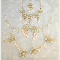 SNERA Elegant Floral Jewellery With Shell Combo Set