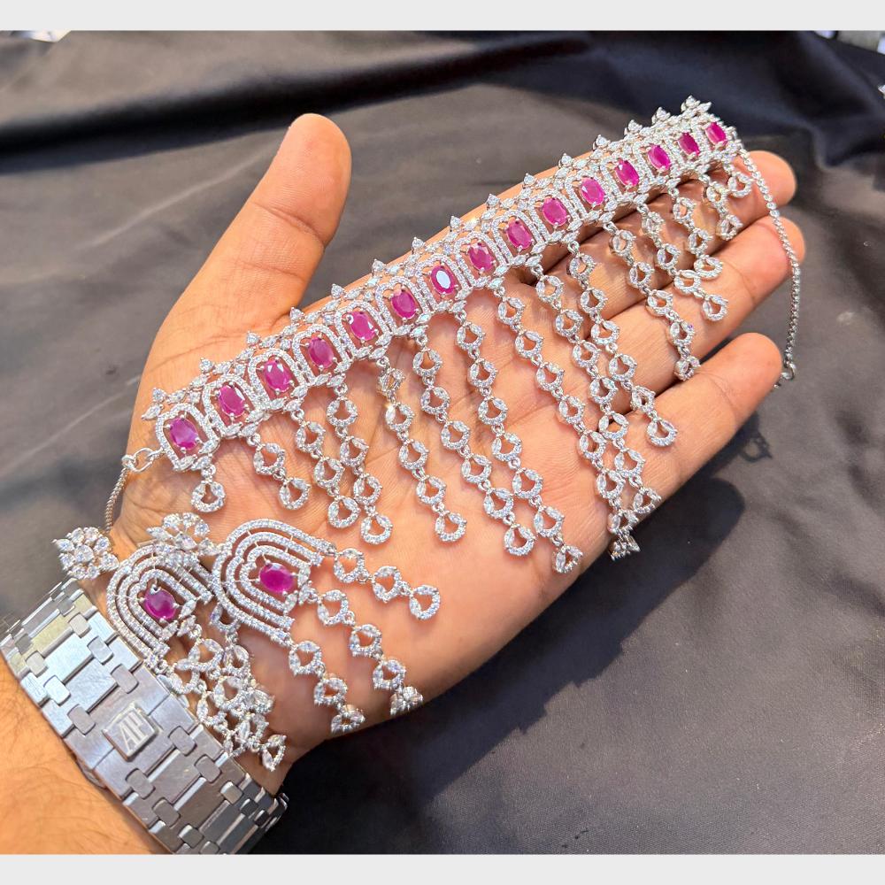 SNERA Graceful American Diamond Necklace Set