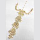SNERA Gold Plated Kundan Stone And Pearls Hair Choti