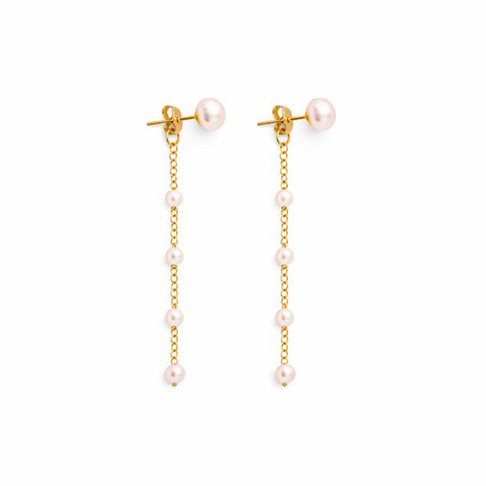 SNERA Modern Minimal Pearl Dangler Earrings