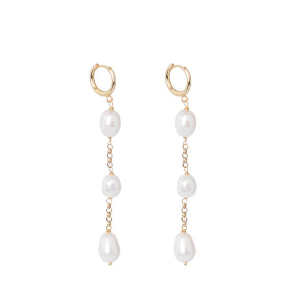 SNERA Modern Minimal Pearl Dangler Earrings
