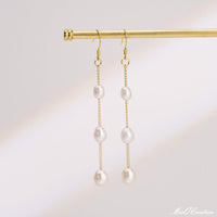SNERA Modern Minimal Pearl Dangler Earrings