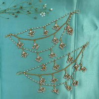SNERA Glam Classic Pota Stone And Pearl Ear Kanchain