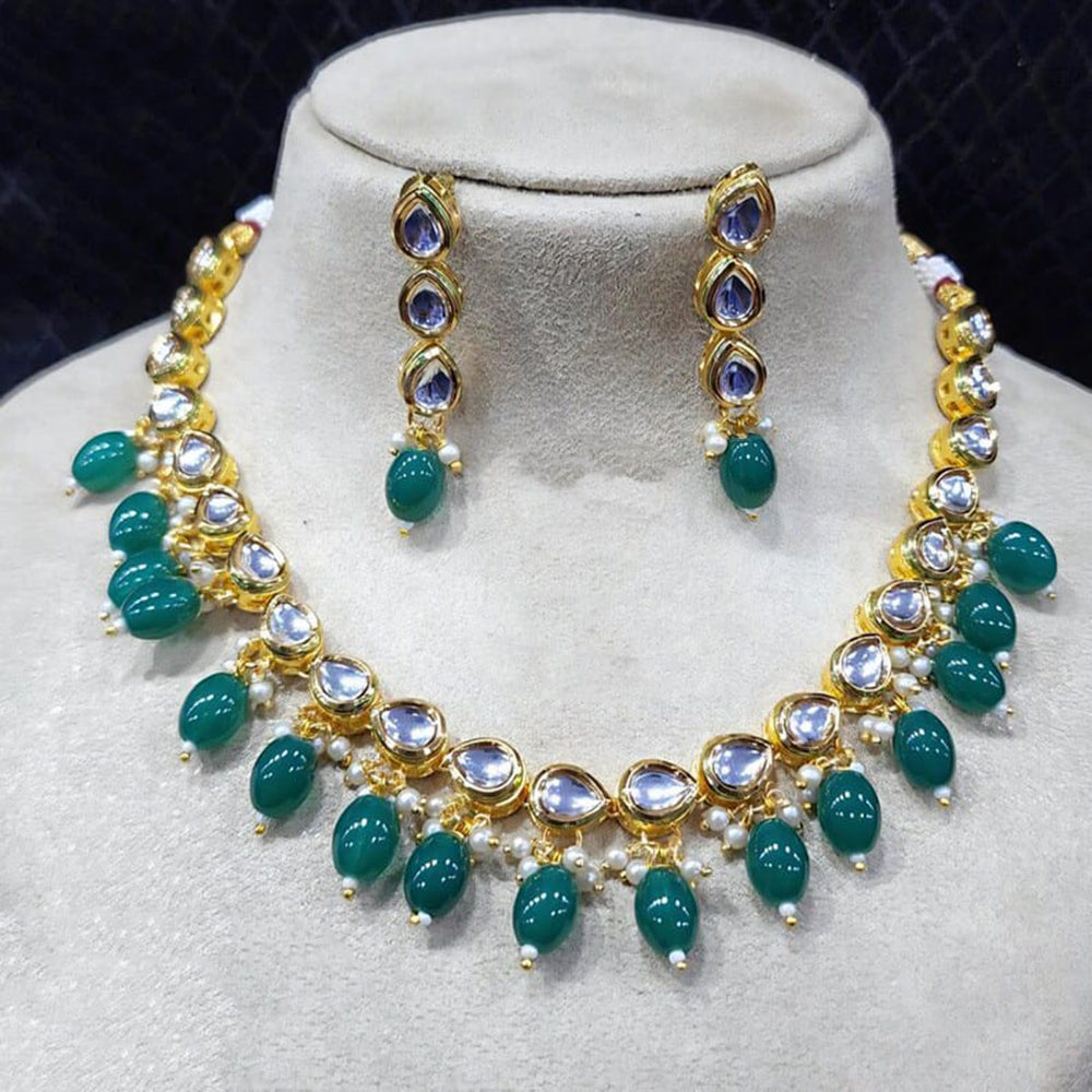 SNERA Designer Kundan Stone Pearl And Beads Necklace Set
