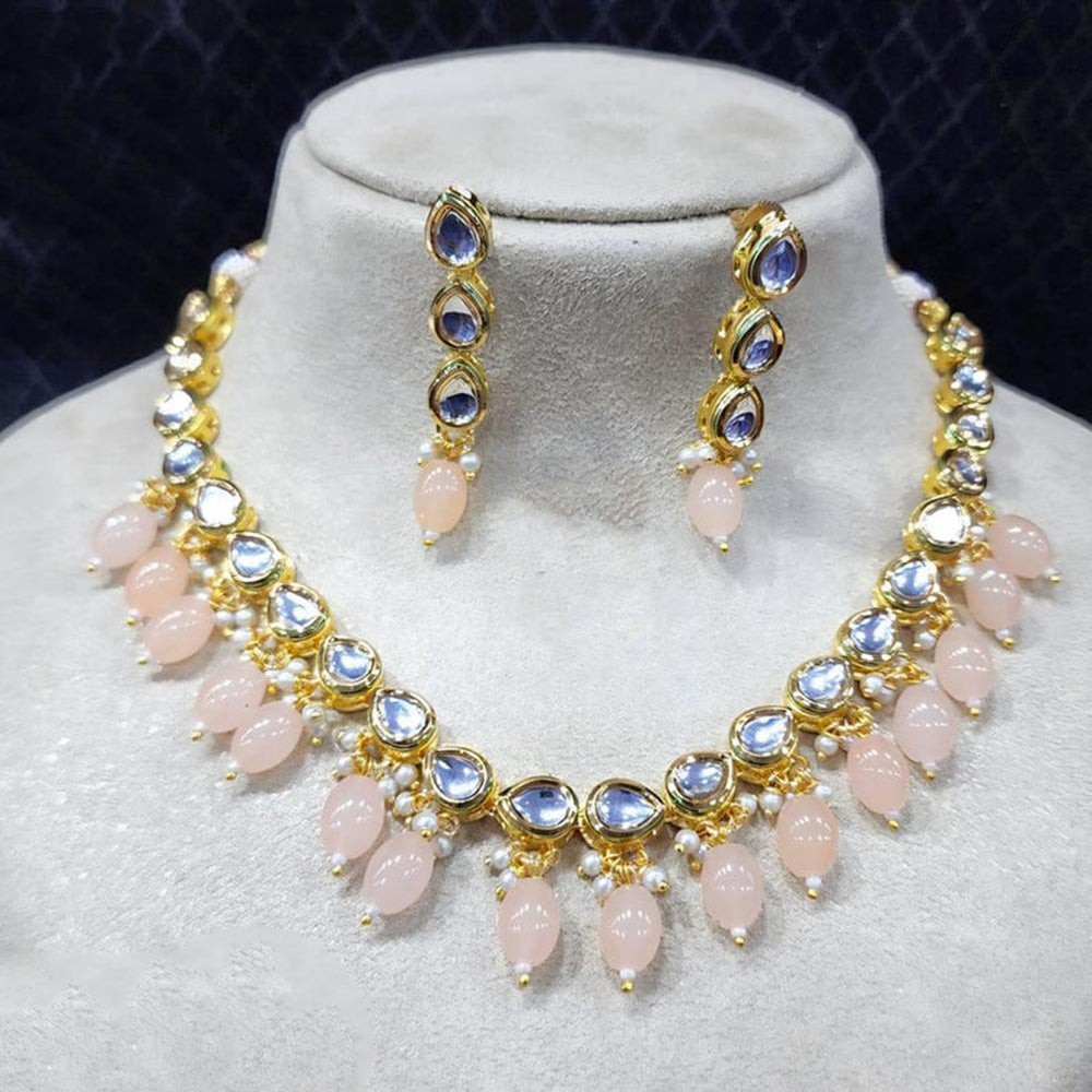 SNERA Designer Kundan Stone Pearl And Beads Necklace Set