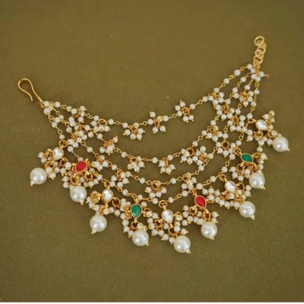 SNERA Kundan Stone And Pearl Designer Hair Accessories