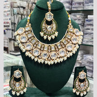 SNERA Kundan Stone And Beads Elegant Necklace Set