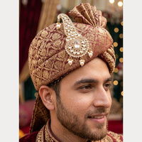SNERA Maharaja Style Kundan Stone And Pearl Brooch