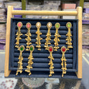 SNERA Graceful Pota Stone And Pearl Kashmiri Dangler Earrings