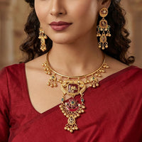 SNERA Graceful Pota Stone And Pearl Necklace Set