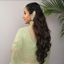 SNERA Ethnic Kundan Stone And Pearl Earrings With Maangtikka