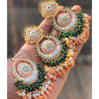 SNERA Ethnic Kundan Stone And Pearl Earrings With Maangtikka