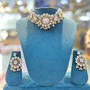 SNERA 2 Tone Plated Kundan Stone And Pearl Choker Necklace Set 