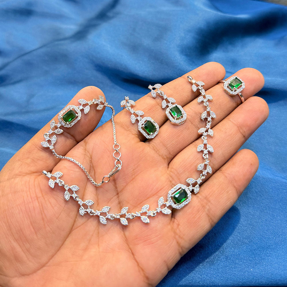 SNERA Designer American Diamond Necklace Set