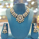 SNERA 2 Tone Plated Kundan Stone And Pearl Necklace Set 