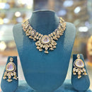 SNERA 2 Tone Plated Kundan Stone And Pearl Necklace Set 