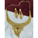 SNERA Traditional Gold Plated Designer Necklace Set with Earrings