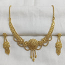 SNERA Traditional Gold Plated Designer Necklace Set with Earrings