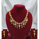 SNERA Traditional Gold Plated Designer Necklace Set with Earrings