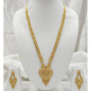 SNERA Traditional Gold Plated Designer Long Necklace Set with Earrings