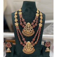 SNERA Graceful Pota Stone And Pearl Temple Double Necklace Set