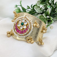 SNERA Kundan Stone And Pearl Ghungroo Designer Bracelet for Women