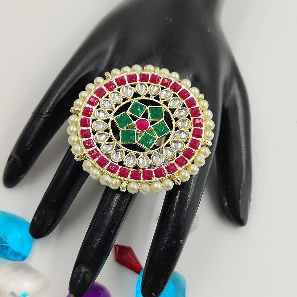 SNERA Kundan & Pearl Designer Ring