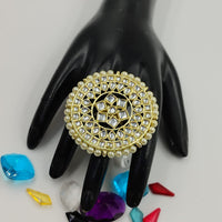 SNERA Kundan & Pearl Designer Ring