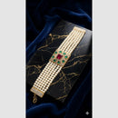 SNERA Elegant Crystal Stone  And Pearl Adjustable Bracelet for Women