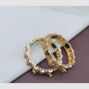SNERA Elegant  Pota Stone And Pearl Designer  Bangles Set