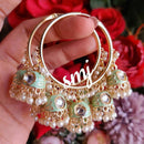 SNERA Traditional Dangler Earrings with Crystal Stones & Pearls
