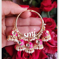 SNERA Traditional Dangler Earrings with Crystal Stones & Pearls