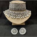 SNERA Classic Grace Crystal Stone  And Pearl Choker Necklace Set