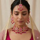 SNERA Classic Grace Crystal Stone  Pearl And Beads Choker Meenakari Necklace Set
