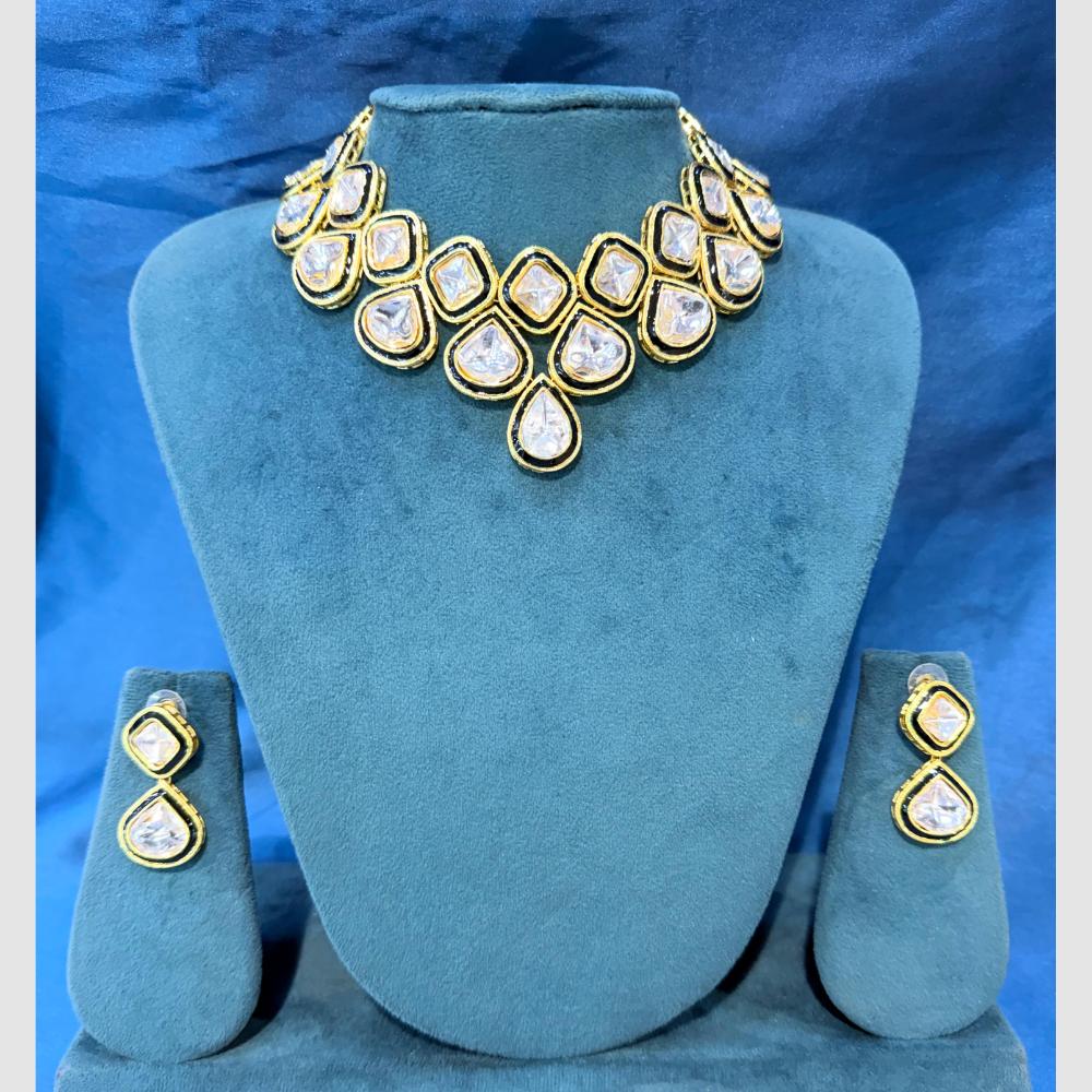 SNERA Gold Plated Polki Kundan Meenakari Necklace Set