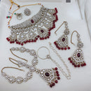SNERA Premium Kundan Stone And Beads Semi Bridal Necklace Set for Women