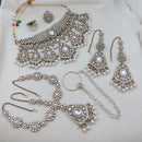 SNERA Premium Kundan Stone And Beads Semi Bridal Necklace Set for Women