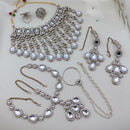 SNERA Premium Kundan Stone And Beads Semi Bridal Necklace Set for Women