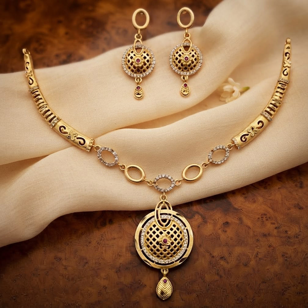 SNERA Trendy Austrian Stone Necklace Set With Earrings