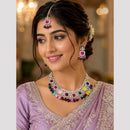 SNERA Elegant Crystal Stone And Pearl Necklace Set Women