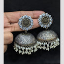 SNERA 2 Tone Plated Pearl Jhumki Earrings for Women