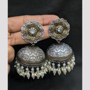 SNERA 2 Tone Plated Pearl Jhumki Earrings for Women