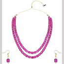 SNERA Festive Wear Beads Long Necklace Set with Matching Earrings